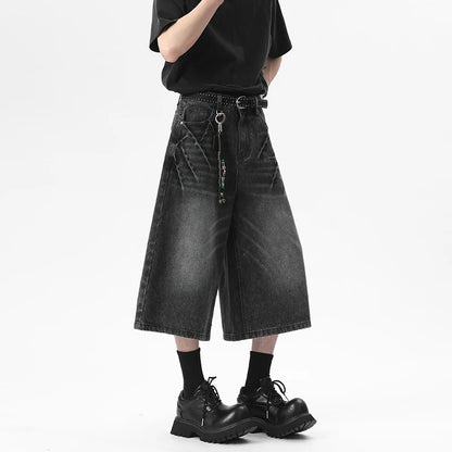 Scratched Baggy Long Jorts