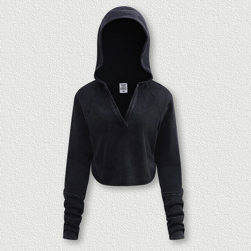 Womens V-Neck Pullover Hoodie