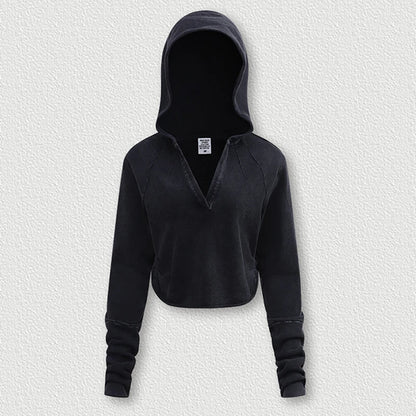 Womens V-Neck Pullover Hoodie