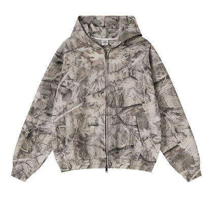 Light Camo Double Zip Up Hoodie