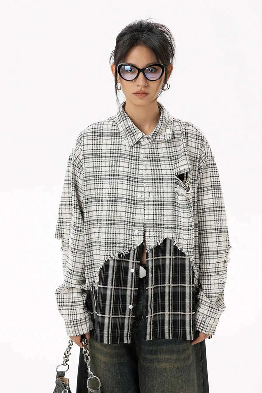 Black & White Patchwork Flannel