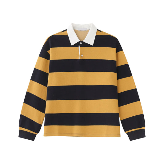 Striped Long Sleeve Polo