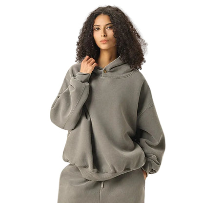 Vintage Boxy Button Hoodie