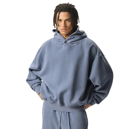 Vintage Boxy Button Hoodie