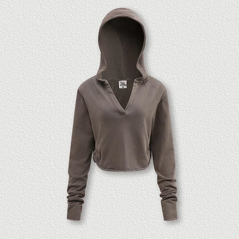 Womens V-Neck Pullover Hoodie