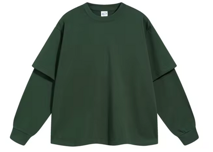 Army Green Double Layered Long Sleeve Shirt - Kore Clothing