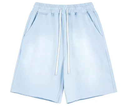 Faded Light Blue Sweatshorts - Kore Clothing