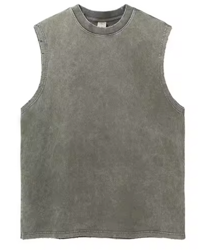 Faded Green Cut Off T-Shirt - Kore Clothing
