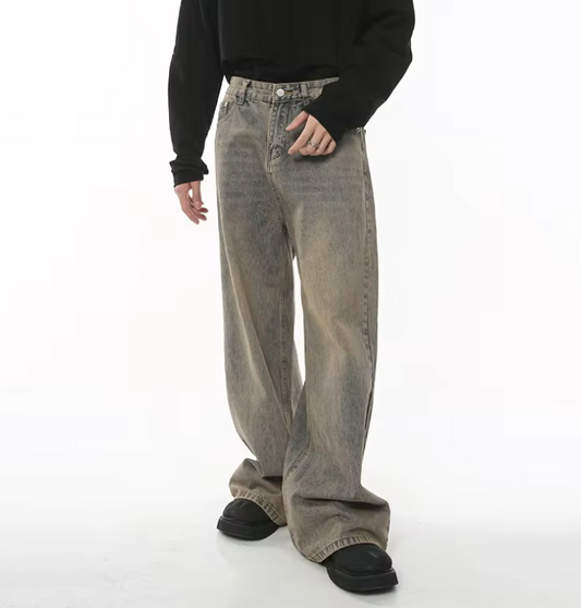 Light Blue Desert Wash Baggy Jeans - Kore Clothing