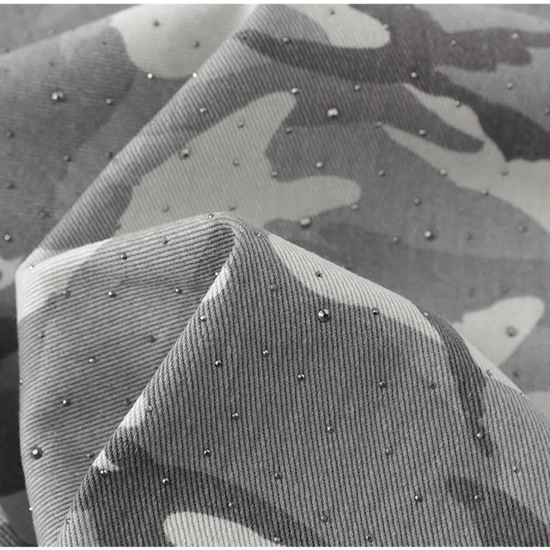 Rhinestone Camo Baggy Long Jorts