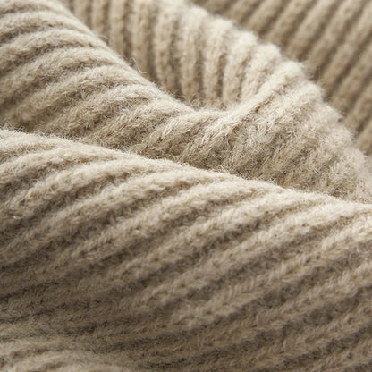 Quarter Zip Ribbed Turtleneck Sweater