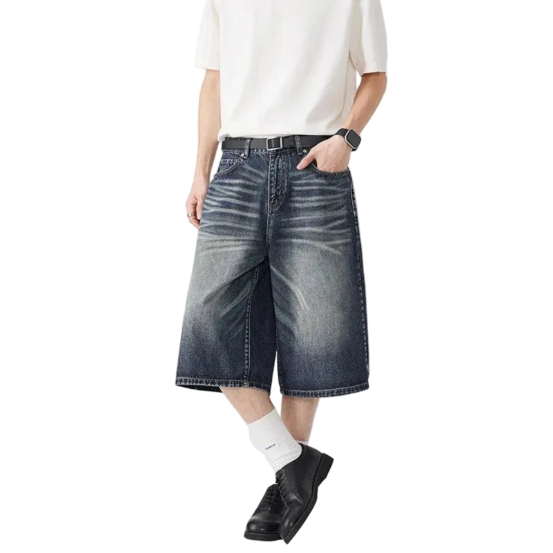Whiskered & Faded Baggy Long Jorts