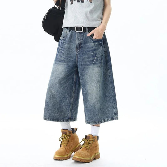 Tide Blue Baggy Long Jorts