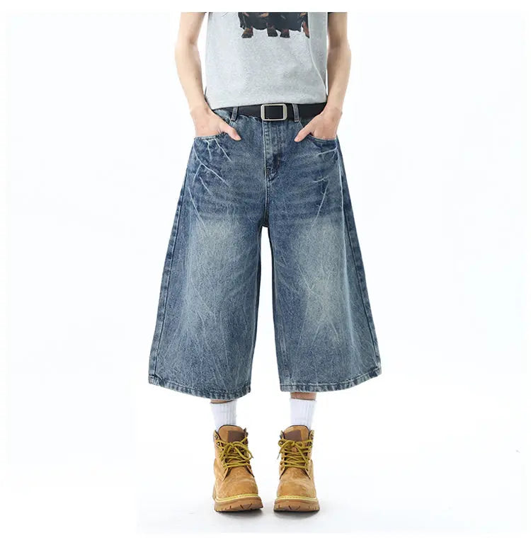 Tide Blue Baggy Long Jorts