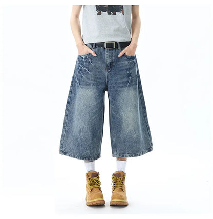Tide Blue Baggy Long Jorts