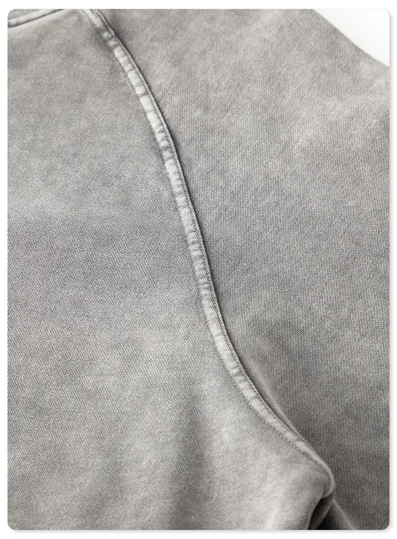 Faded Double Zip Up Fleece Bomber Jacket