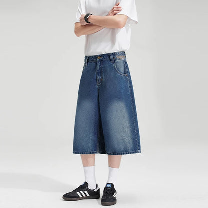 Classic Blue Faded Baggy Long Jorts