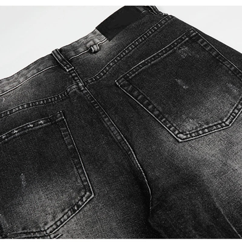 Black Washed & Distressed Baggy Jeans