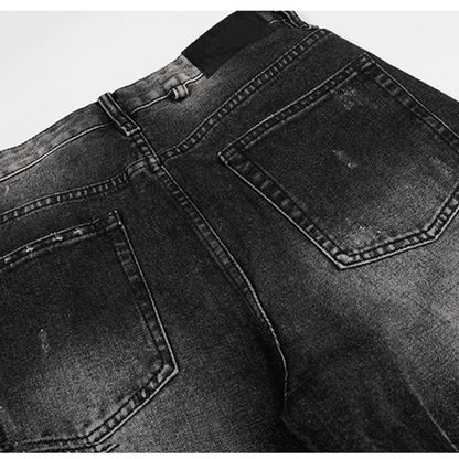 Black Washed & Distressed Baggy Jeans