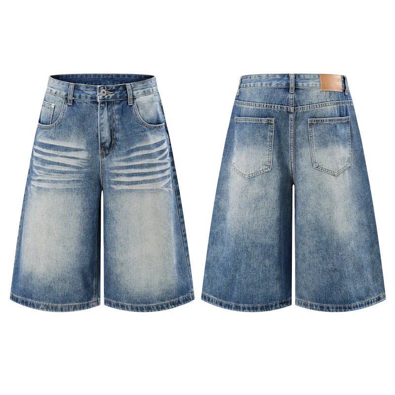 Vintage Whiskered Wash Baggy Long Jorts