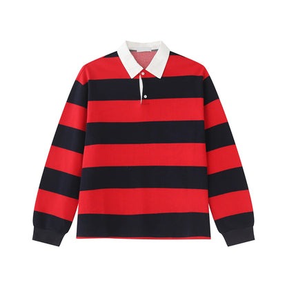 Striped Long Sleeve Polo