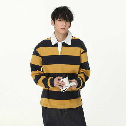 Striped Long Sleeve Polo