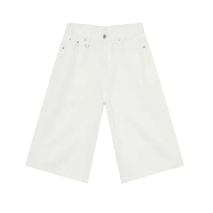White Baggy Long Jorts Kore Clothing