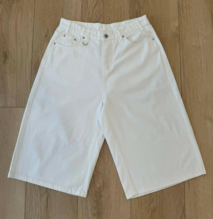 White Baggy Long Jorts Kore Clothing