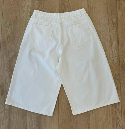 White Baggy Long Jorts Kore Clothing